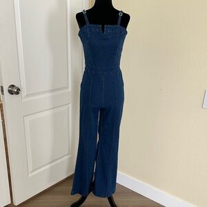 Women's Blue Denim Jumpsuit. Small